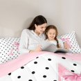 thumbnail image 4 of Manfei Pink ABC Print A Full Size Comforter Sets,Cute Polkadot Bedding Comforter Set,Pink Reversible,3-Piece,1 Comforter and 2 Pillowcases, 4 of 7