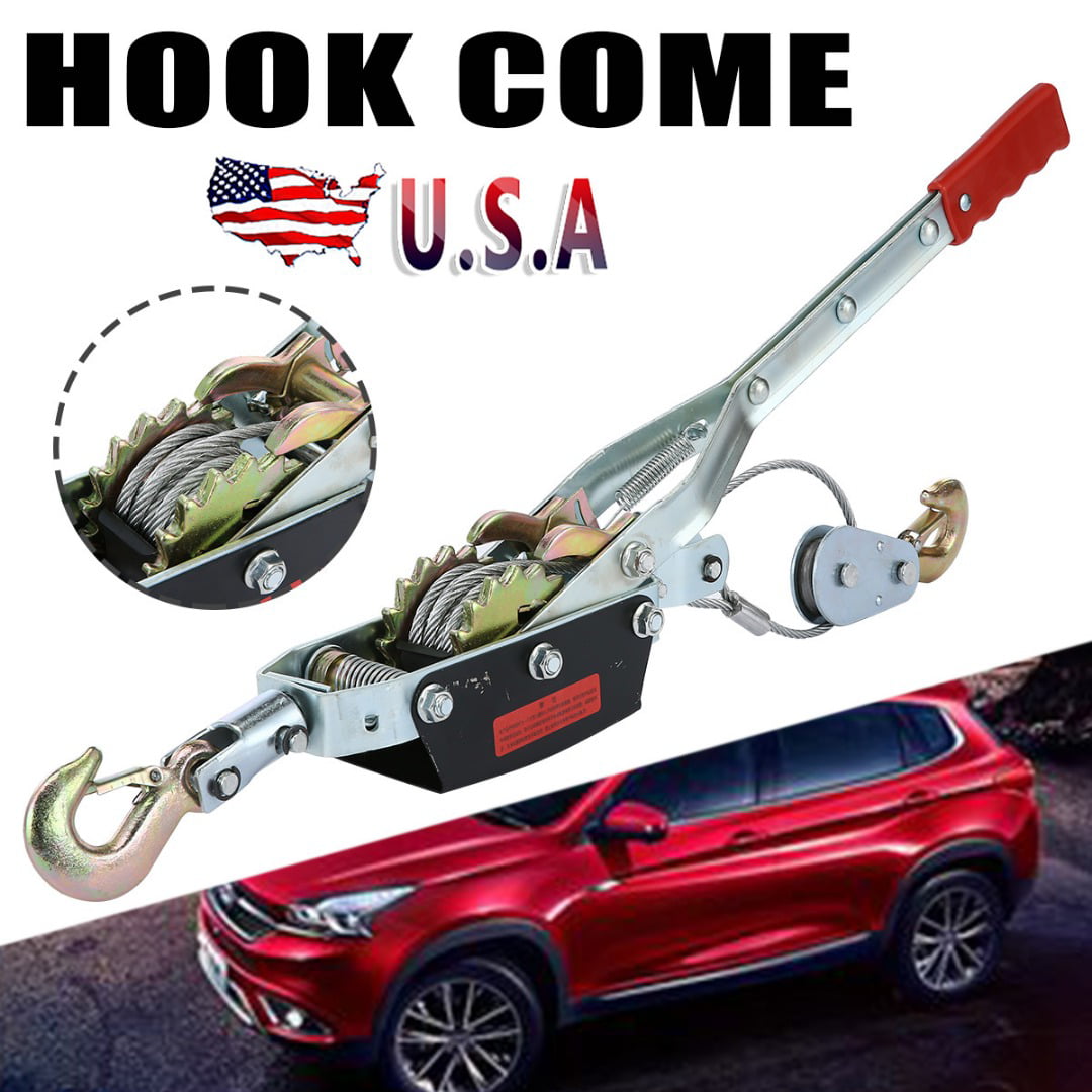 4 Tons 8800lbs Hook Come A Long Winch Hoist Hand Cable Puller Lever Durable Tool 