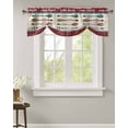 thumbnail image 2 of Tie Up Valance Curtain for Kitchen, Summer Lake Rules Paddle Rod Pocket Short Curtains Adjustable Tie-Up Shade Valances, Farm Wood Grain Red Maroon Window Treatment for Bathroom Living Room Bedroom, 2 of 7