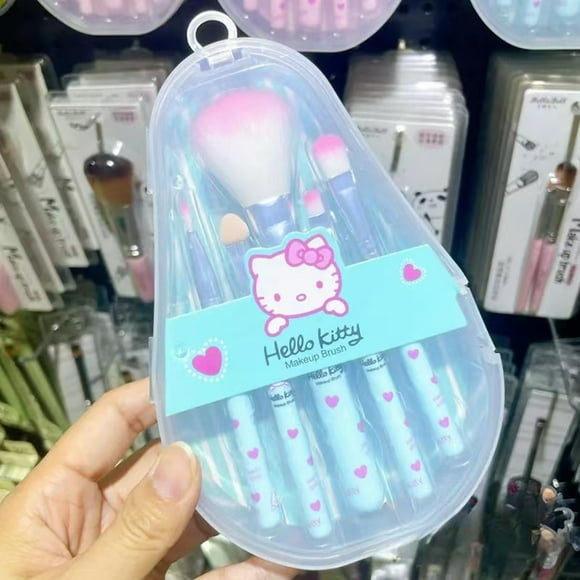 Sanurgente-Ensemble de pinceaux de maquillage Hello Kitty Anime Fashion, bijoux, fard à joues, sourcils, lèvres, ombre à barrage, outil de beauté, boîte cadeau