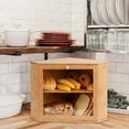 thumbnail image 5 of CHIKANSTORE Bread Box 2 Tier Corner ,Black Bread Box Modern Corner, Storage Container and Holder for Kitchen Countertop for Homemade Bread Airtight Loaf, Vintage Storage for Homemade Bread(1PC), 5 of 8