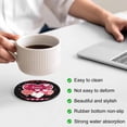 thumbnail image 3 of Black Valentines Day Coasters Set of 2, Absorbent Coasters for Drinks, Love Hearts Romantic Farmhouse Coaster for Desk Coffee Table Protection, Home Decor House Warming Gifts 4", 3 of 8