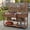 Corner Set-Brown, variant on Outdoor Kitchen Storage Cart with Faucet & Sink, Rolling Kitchen Island with Bottle Opener, Garden Potting Bench with Raised Shelf