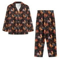 thumbnail image 6 of FOR U DESIGNS Vintage Rooster Pajamas Sets for Women 2 Piece Size XS Pants Button Up Sleepwear Long Sleeve V-neck Tops for Womens Nightwear Sets Button Front, 6 of 7