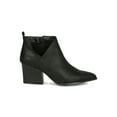 thumbnail image 2 of Women Pointy Toe Side Scooped Chunky Heel Booties 19099, 2 of 6