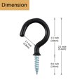 thumbnail image 2 of Saim 60 Pcs 1.5 Inches Black Ceiling Hooks, Vinyl Coated Screw-in Wall Hooks, Plant Hooks, Kitchen Hooks, Cup Hooks Great for Indoor & Outdoor Use, 2 of 8