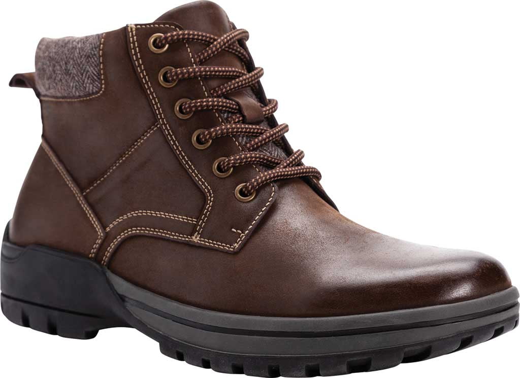 Men's Propet Bruce Ankle Boot Coffee Smooth Leather 10.5 D - Walmart.com