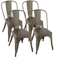 Furmax Heavy Duty Industrial Metal Dining Chairs, Set of 4 for Kitchen