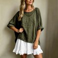 thumbnail image 7 of Puyaiuu Womens 2 Piece Outfit Oversized Roll Sleeve Top Ruffle Hem Mini Dress Casual Beach Matching Set Army Green L Gift, 7 of 7