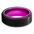 thumbnail image 2 of Purple Tungsten Wedding Ring,Black Tungsten Ring,Purple Wedding Ring,8mm Wedding Ring,Black Wedding Band,Anniversary, 2 of 3