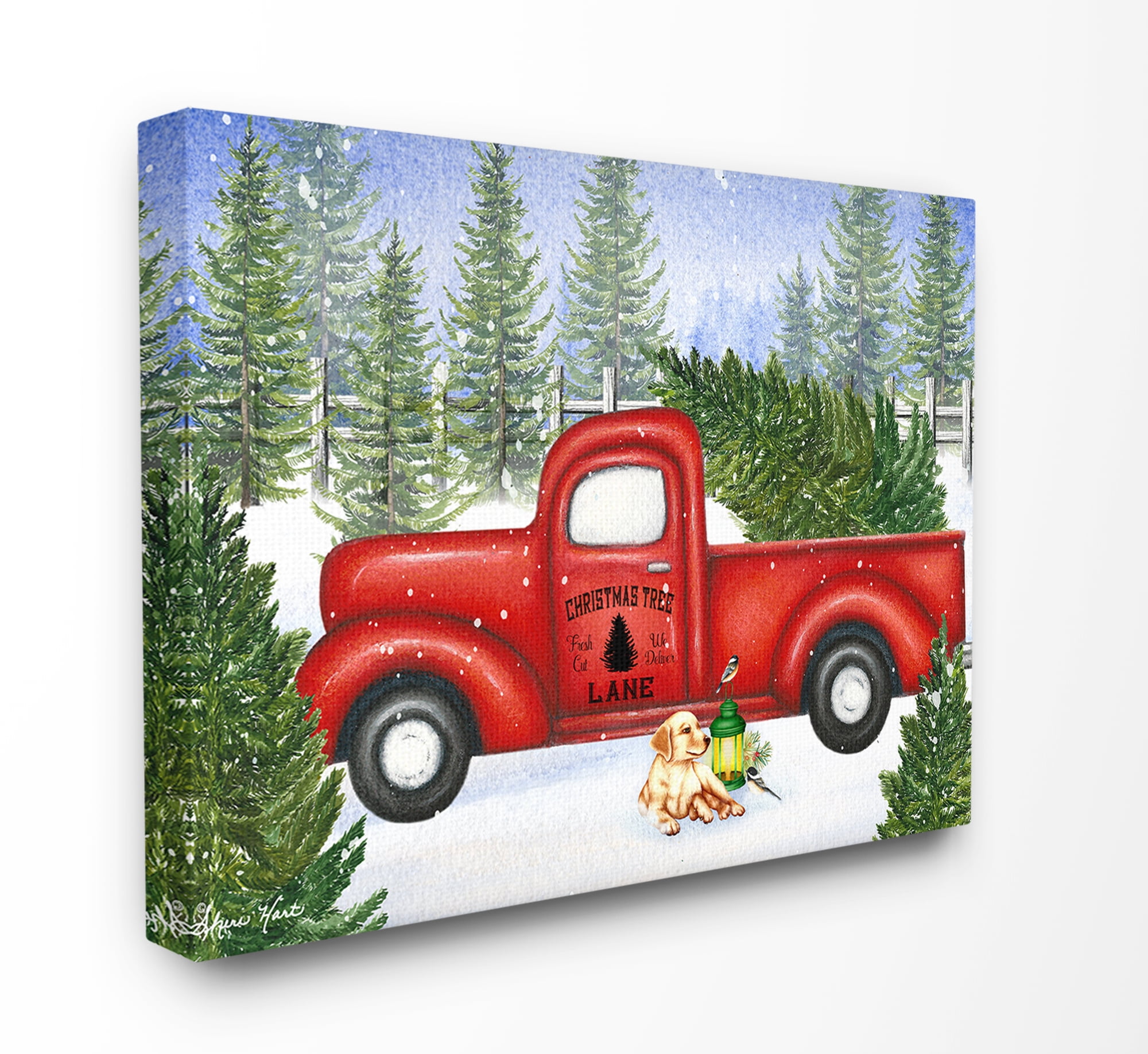 The Stupell Home Decor Collection Holiday Christmas Tree Lane Red