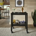 thumbnail image 3 of Weston Home Telluride Wood Finish Folding Bar Cart with Two Detachable Trays, Black Finish, 3 of 12