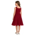 thumbnail image 2 of vastwit Girls Sparkly Rhinestone V-Neck Sleeveless Chiffon Pleated Dress for Wedding Banquet Prom Party Burgundy 8, 2 of 6