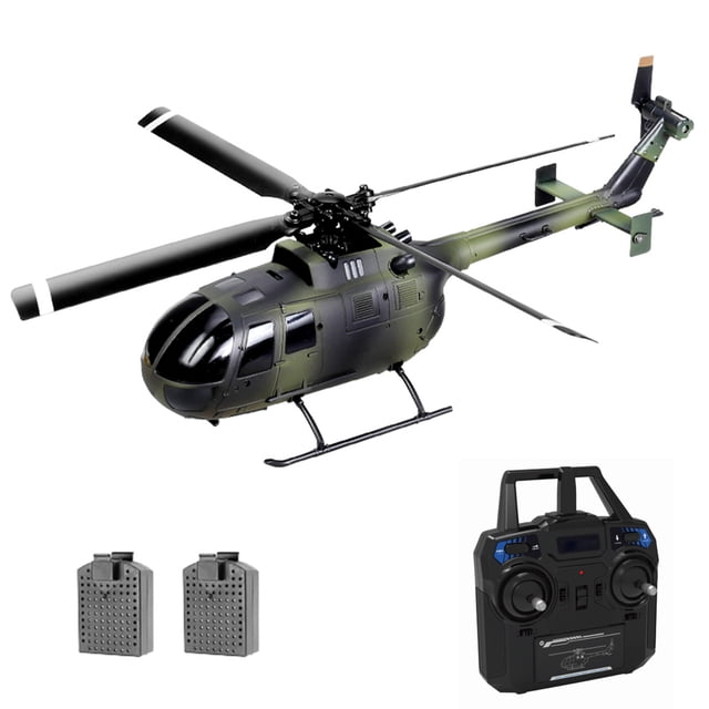Helicóptero RC Drone Hélice única sin alerones Estabilización de giroscopio de 6 ejes RC Avión Altitud Mantener Juguete de regalo para niños Niñas Adultos 2 Batería Romacci Helicóptero RC