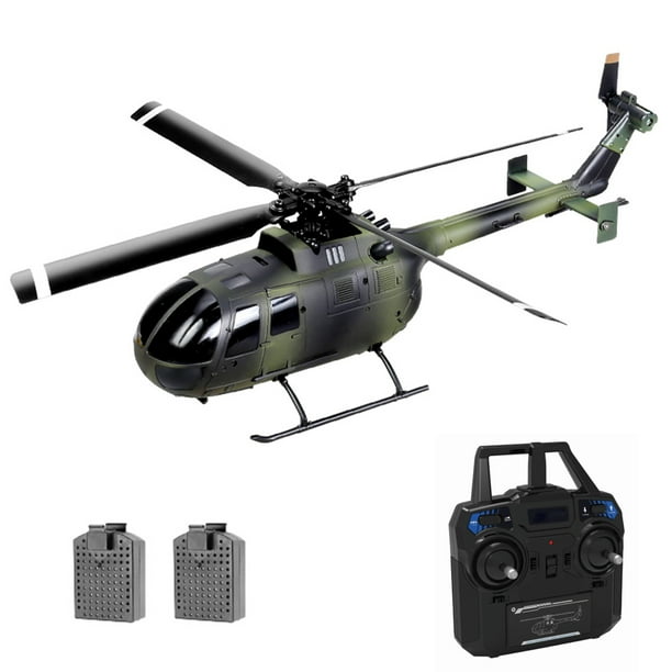 Helicóptero RC Drone Hélice única sin alerones Estabilización de giroscopio de 6 ejes RC Avión Altitud Mantener Juguete de regalo para niños Niñas Adultos 2 Batería Eccomum Helicóptero RC