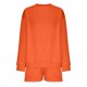 thumbnail image 5 of ICHUANYI Clearance Women Fashion Round-Neck Blouse Long Sleeve Tops Sweatshirt Shorts Casual Suit Sets(Orange, S) ICHUANYI WER2023080913286, 5 of 6