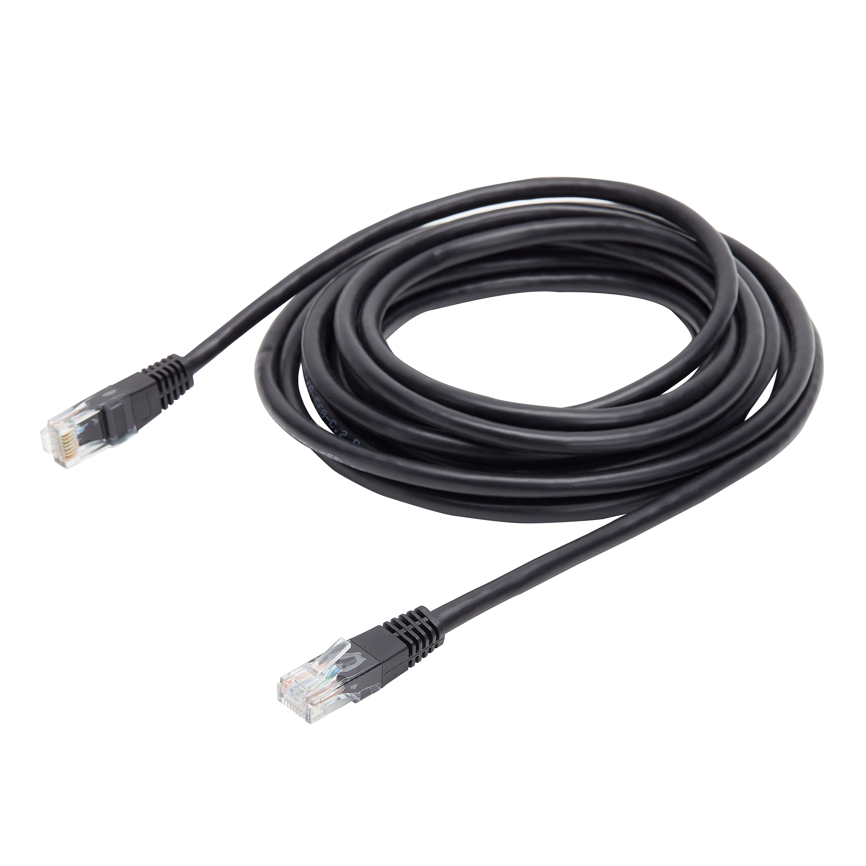 onn. Cat6 Ethernet Patch Cable, RJ45 Network Internet Stranded Cord, 25', Black