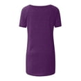 thumbnail image 5 of JUNWELL Tunique d'Été Grande Taille pour Femmes Col Rond Manches Courtes T-Shirts Longs Fluides Blouses en Solde Liquidation 2024, 5 of 5
