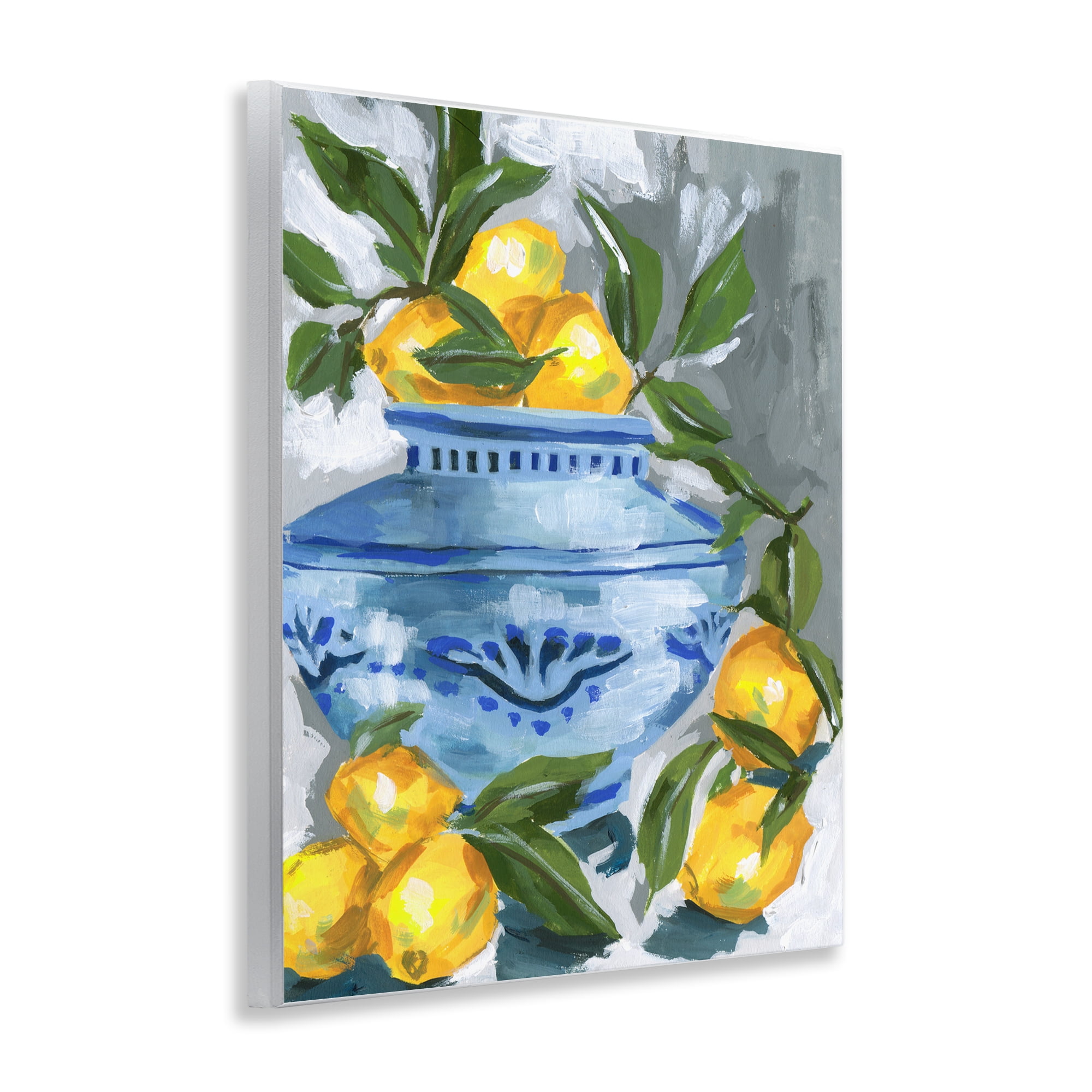 Stupell Industries Indigo & Lemon Vase Wall Plaque Art, design by Melissa Wang