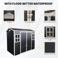 thumbnail image 5 of Resin Outdoor Storage Shed with Two-Window & Double-Door, Plastic Shed for Garden, Patio, Yard, Lawn, Black, 5 of 6