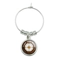 thumbnail image 1 of Take The Road Less Traveled Compass Wine Glass Charm Drink Marker, 1 of 3