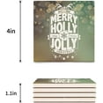 thumbnail image 3 of FMSHPON Merry Christmas and Happy New Year Set of 4 Coaster for Drinks, Absorbent Ceramic Stone Coasters Cup Mat with Cork Base for Home Kitchen Room Coffee Table Bar Decor, 3 of 4