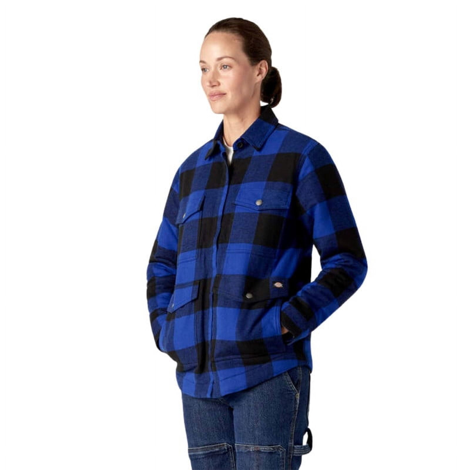 dickies women's flannel sherpa lined chore coat