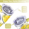 thumbnail image 5 of Lemon Slices Mug with Handle and Straws 40 OZ Vacuum Insulated Travel Coffee Mug Birthday Present for Women Girls Daughter Mom Gifts for Him/Her Water Bottle, 5 of 7