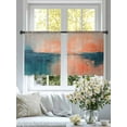 thumbnail image 4 of Abstract Sunrise Sunset Sheer Curtains 54 Inches Long 2 Panels Ocean Modern Oil Painting Light Filtering Semi Sheer Window Curtains Drapes for Bedroom Living Room 52"x54", 4 of 7
