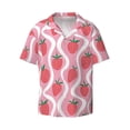 thumbnail image 3 of Goofa Strawberries Printed Men's Casual Short-sleeved Shirt,Lightweight Breathable Button-down,Summer Casual men's top,Versatile Fashion shirt-Medium, 3 of 7
