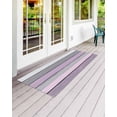 thumbnail image 2 of Purple Grey Stripes Front Door Mat Paint Peeling Effect Wood Texture Welcome Doormat Indoor Outdoor Entrance Floor Mat Non-Slip Washable Runner Rug for Front Porch Decor 16x47 Inch, 2 of 6