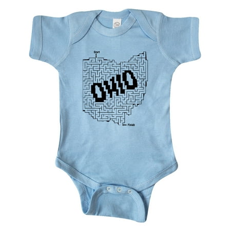 

Inktastic Ohio Maze Puzzle Gift Baby Boy or Baby Girl Bodysuit