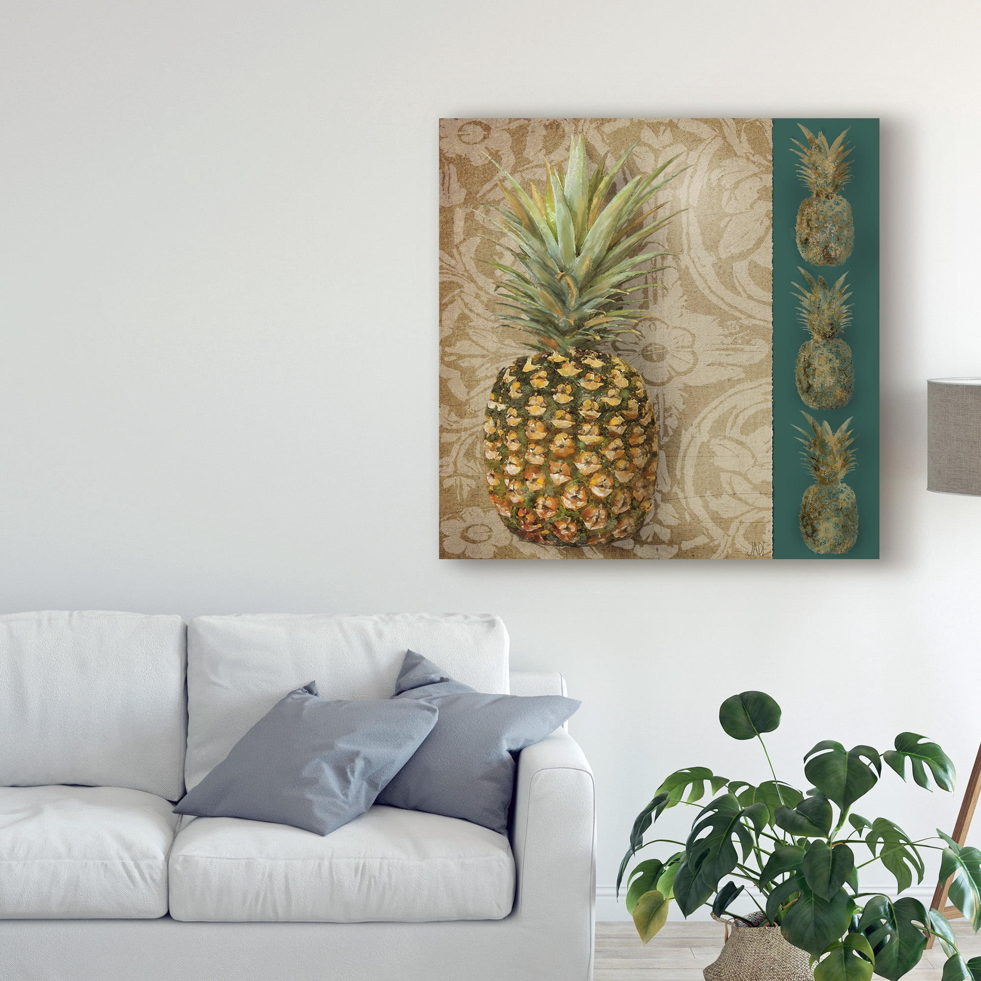 Trademark Fine Art 'Pineapple Welcome I' Canvas Art by Jade Reynolds