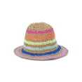 thumbnail image 2 of No Boundaries Straw Bucket Hat, Natural Rainbow Stripe, Women's, 2 of 3