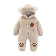 thumbnail image 2 of Hicidod Baby Romper Long Sleeve Cute Bear Ears Hooded Onesie Outfit Girls Boys Fleece Fall Winter Warm Jumpsuit Rompers, 2 of 4