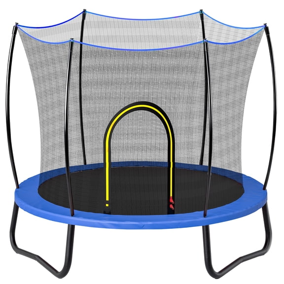 4.5FT Trampoline with Safety Enclosure for Kids, SEGMART Toddler Trampoline with Basketball Hoop, Kids Trampoline with Jumping Mat, Mini Trampoline, Indoor Trampoline, Gifts for Boys Girls, 110LBS