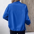 thumbnail image 5 of Women's Long-sleeved Windbreaker Baeitkot Women's Solid Color Zippered Long-sleeved Windbreaker with Pockets Blue S, 5 of 6