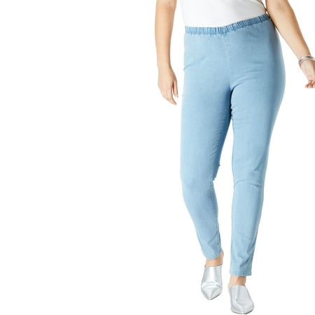 Roaman's Denim 24/7 Plus Size Petite Skinny Pull-on Stretch (Best Petite Skinny Jeans)