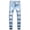 ☪330-Light Blue, variant on Nuoqisi Men's Tight-fitting Ripped Straight Hip-hop Stretch Motorcycle Trouser Dark Blue M