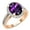 Amethyst, variant on Collection 10X8mm Oval Garnet & Round White Diamond Halo Style Engagement Ring for Women (0.40 ctw, Color I-J, Clarity I2-I3) in 10K Rose Gold, Size 7