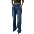thumbnail image 2 of Jeans for Women Wide Leg Denim Jeans High Rise Straight Leg Full Length Denim Trouser Casual Loose Fit Pants, 2 of 6