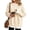 Beige, variant on Women's Daisy Floral Print Crew Neck Sweatshirt, Long Sleeve Pullover with Contrast Trim and Side Slits