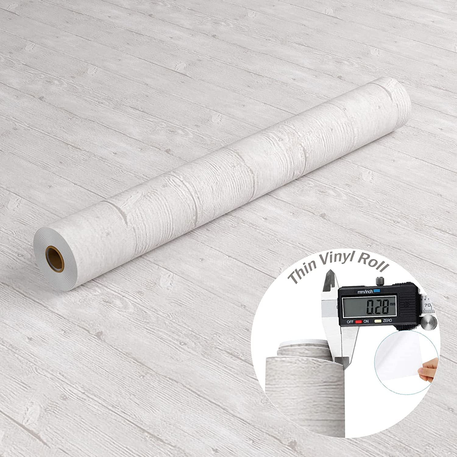Oxdigi PVC Peel and Stick Contact Paper Vinyl Flooring Roll 24x 393 inch Self Adhesive Wood Plank Film