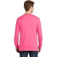 thumbnail image 2 of Port Company Pigment Dyed Long Sleeve Pocket Tee-M (Neon Pink), 2 of 2