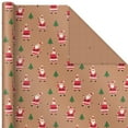 thumbnail image 2 of Hallmark Recyclable Kraft Wrapping Paper (Santas, Trees, Stripes Christmas), 2 of 8