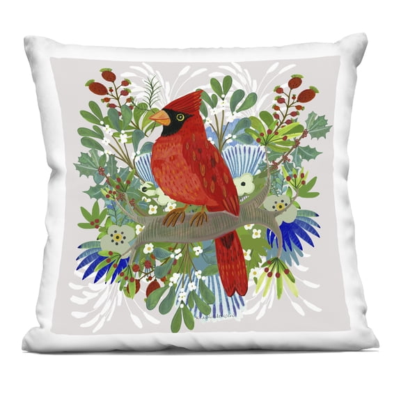 Stupell Industries Christmas Nestings Cardinal Decorative Printed Throw Pillow, design by Kay Widdowson