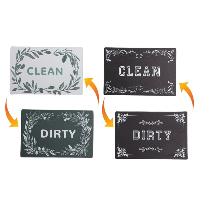 Bgsha High Quality Home Decoration Stickers 2PCS 9*6CM Dishwasher Double-Sided Magnetic Clean Dirty Clean Sign Magnets Dishwasher