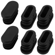 30mmx15mm Plastic Non Slip Oval Chair Table Leg Protectors Cap Tube Insert 6pcs