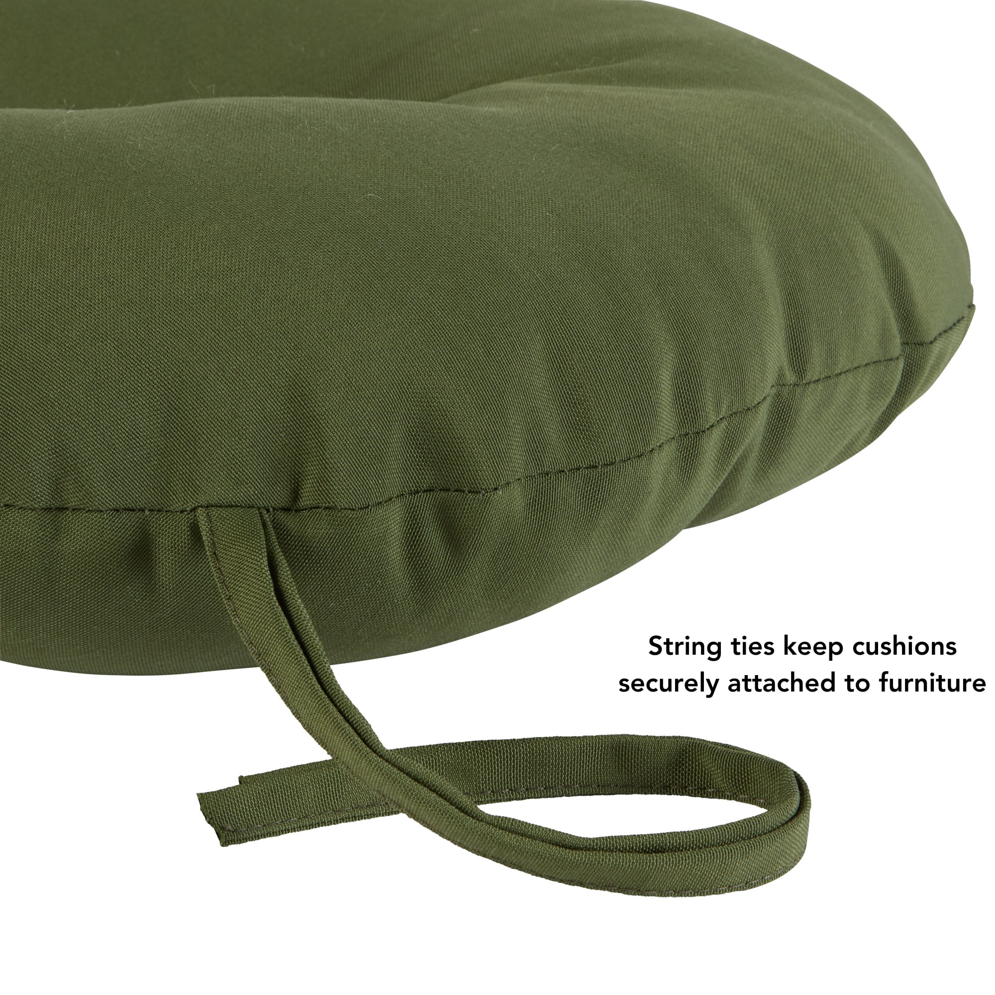 Greendale Home Fashions Summerside Green 15 in. Round Outdoor Reversible Bistro Seat Cushion (Set of 2)