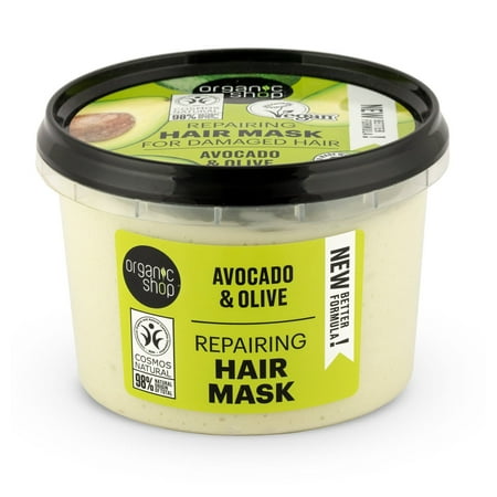 Organic Shop Hair Mask – Avocado & Olive Repairing Deep Conditioner, Hydrates, Nourishes & Repairs Dry, Damaged Hair, Intensive Hydration. 250 ml